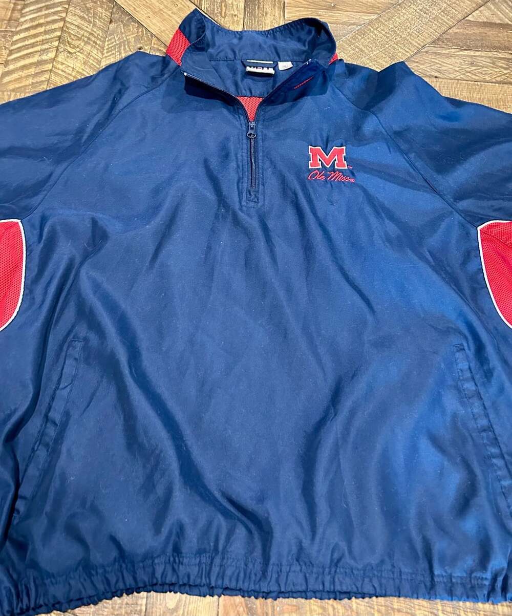 Red Oak Sportswear Ole Miss Rebels Size XL Windbreaker Jacket